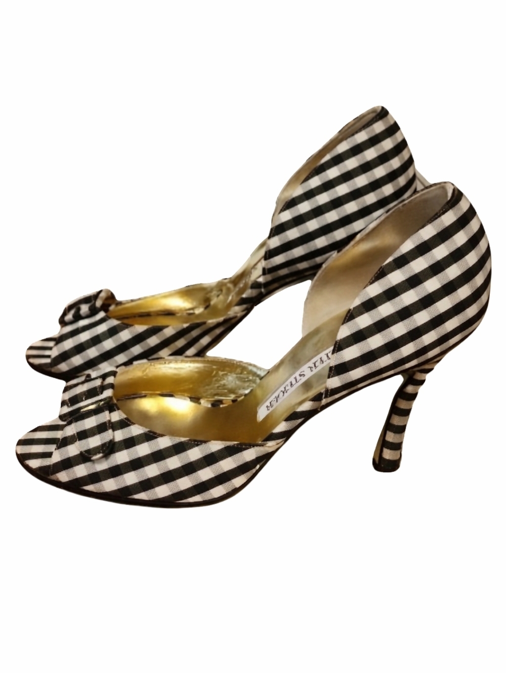 Walter Steiger black/ white peep toe pumps 7.5 - Picture 2 of 14